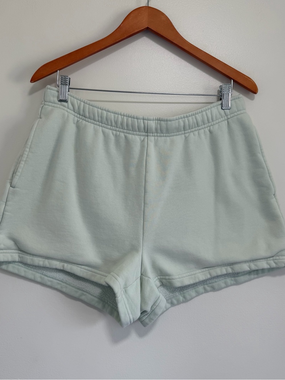 Tna Aritzia Cozy Fleece Boyfriend Shorts Mint Green Loungewear Sweatshorts L
